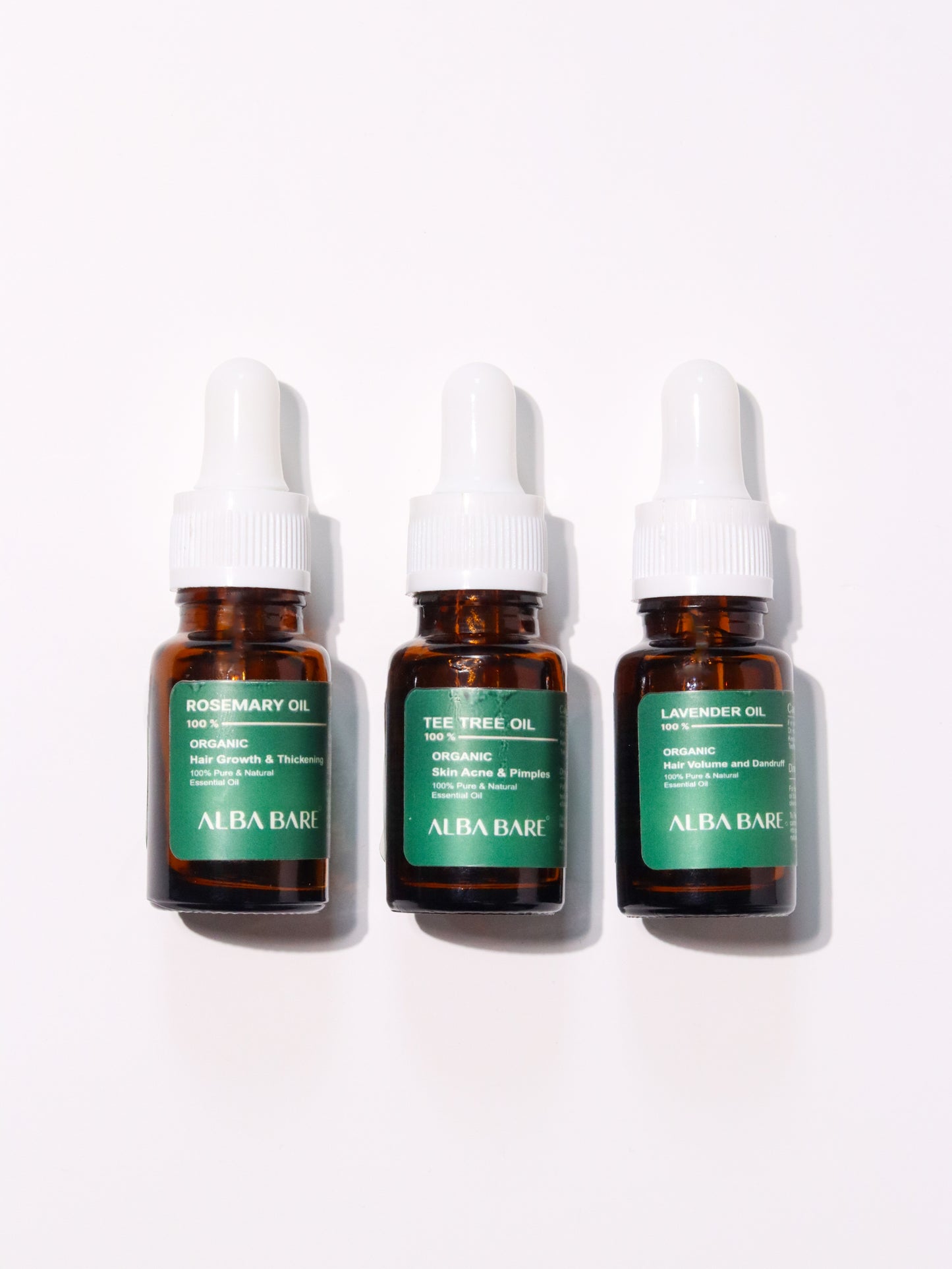 Alba Bare Hair & Skin Care Essential Oil Kit (Rosemary, Tea Tree & Lavender)